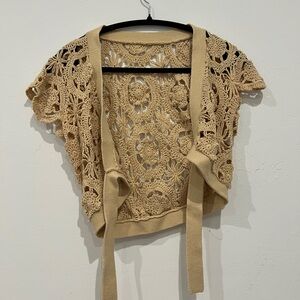 Crochet Open-Front Cardigan